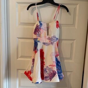 Floral A-Line Dress with Bold Colors